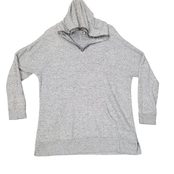 JUICY COUTURE Womens Sweatshirt‎ SZ XL Hood Pullover Rhinestones Pocket Neutral - Picture 1 of 4